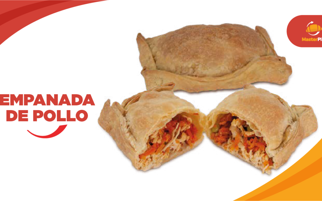Empanada de pollo semielaborada sin fermentación, listas para hornear, frescura y sabor